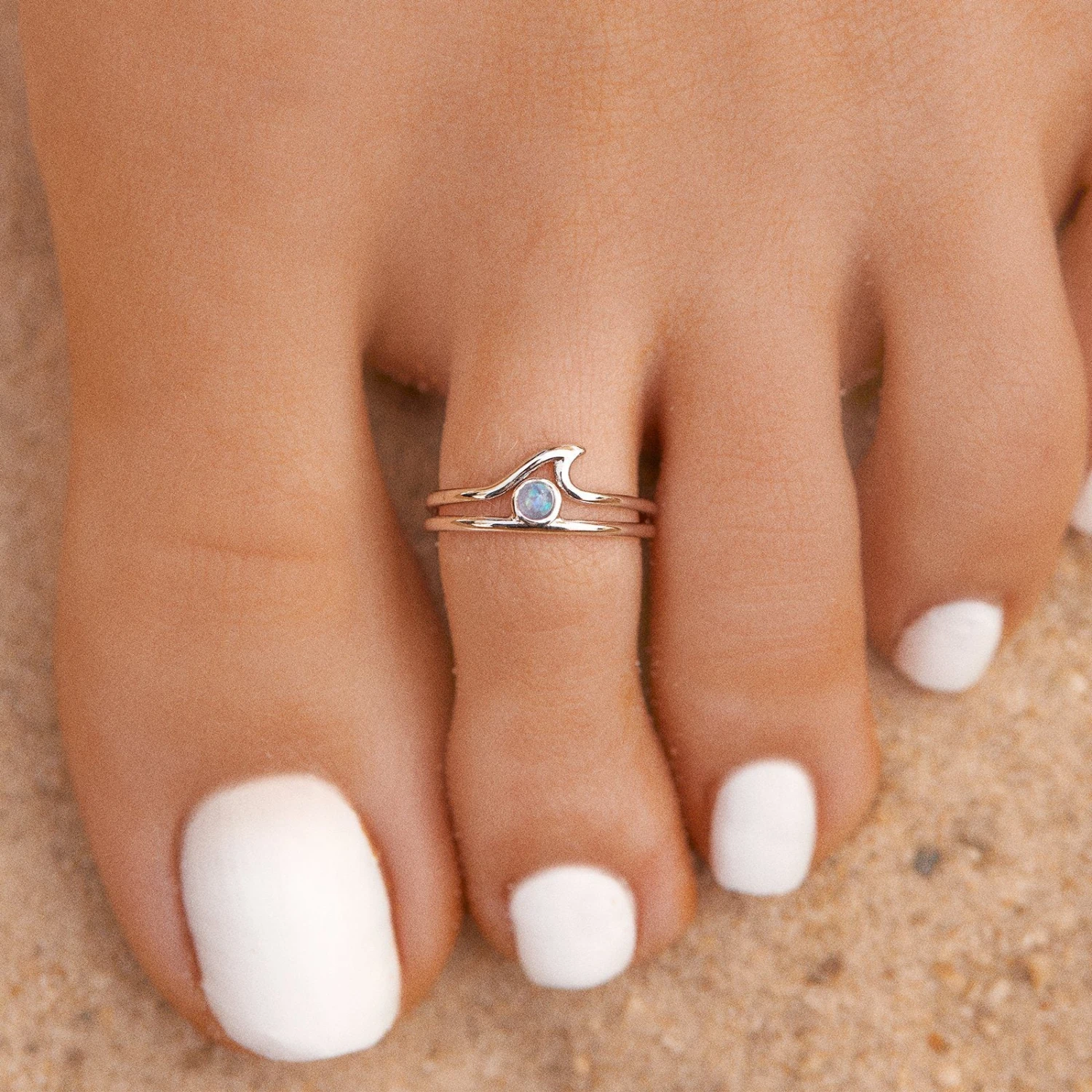 Opal Wave Toe Ring - Image 3
