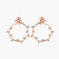 Pretty Petal Flat Hoop Earrings