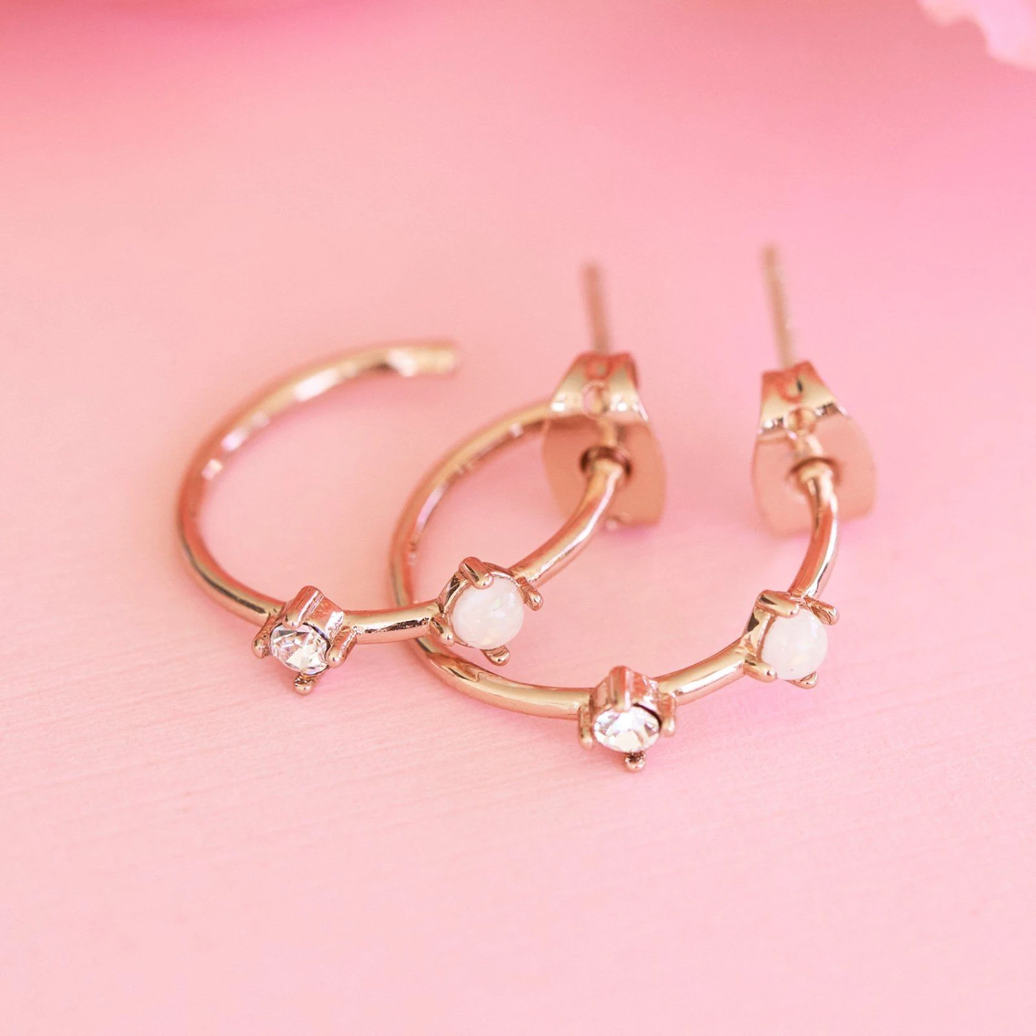 Opal Hoop Earrings - Image 4