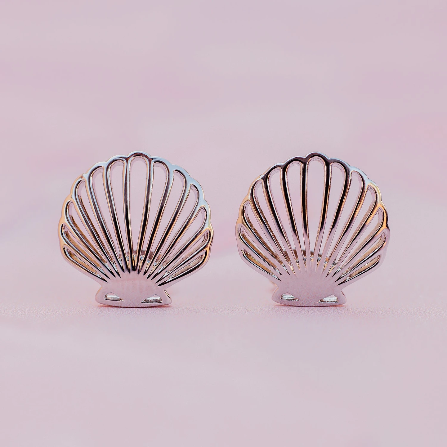 Delicate Shell Stud Earrings - Image 3