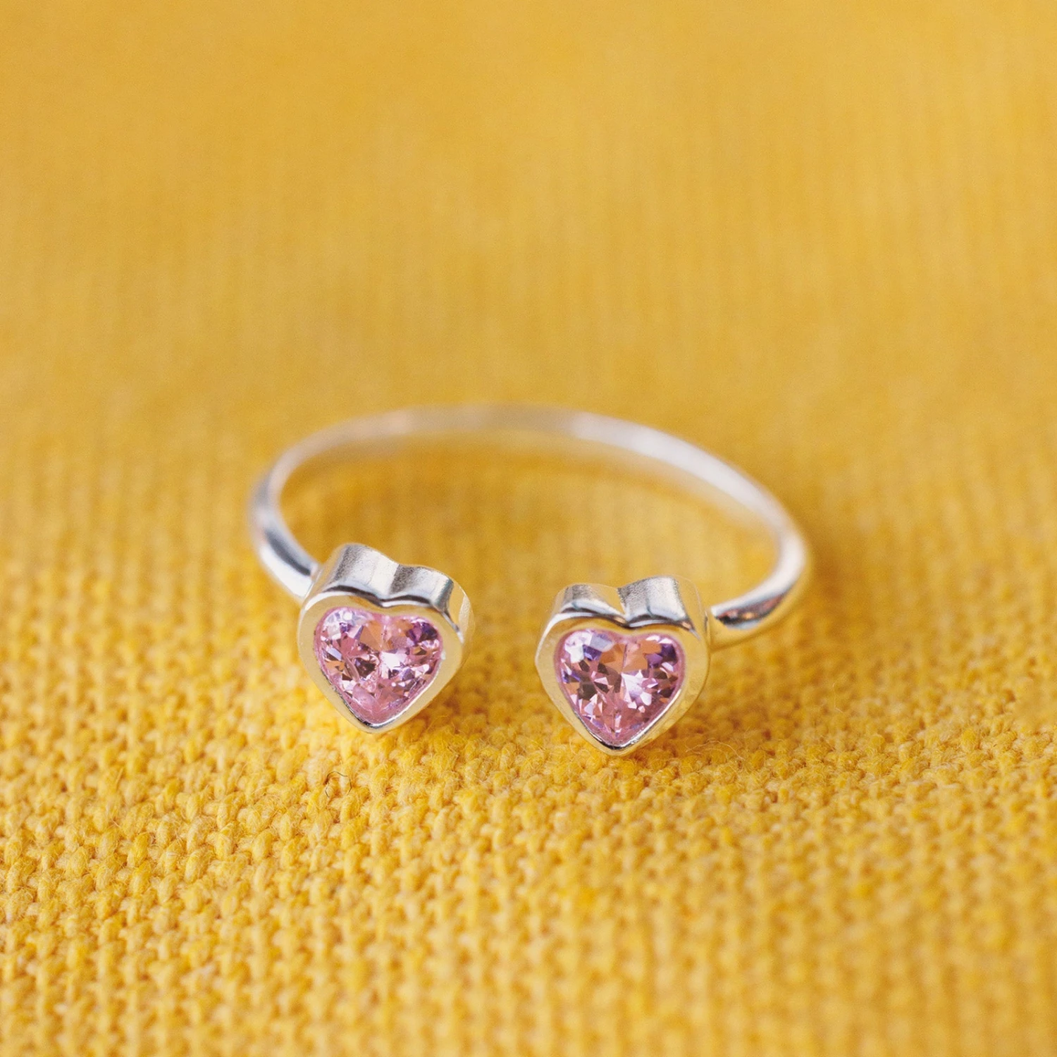 Twin Hearts Gemstone Ring - Image 4
