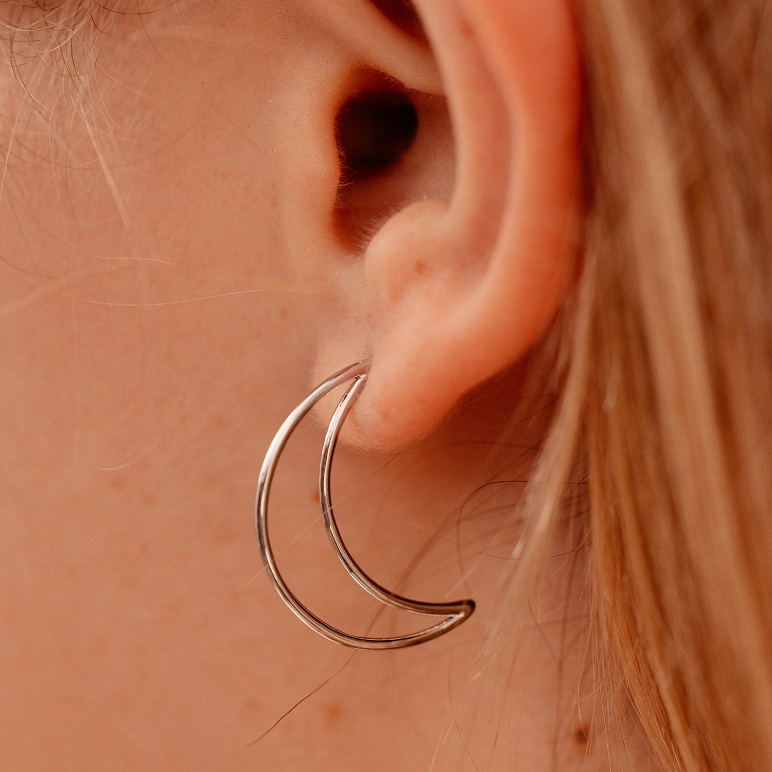 Crescent Hoop Earrings - Image 4