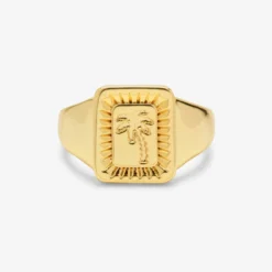 Palm Burst Signet Ring