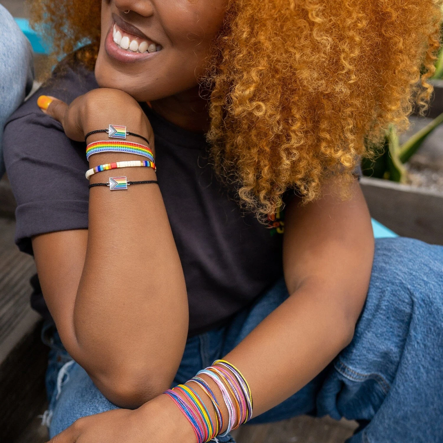 Woven Rainbow Seed Bead Bracelet - Image 5