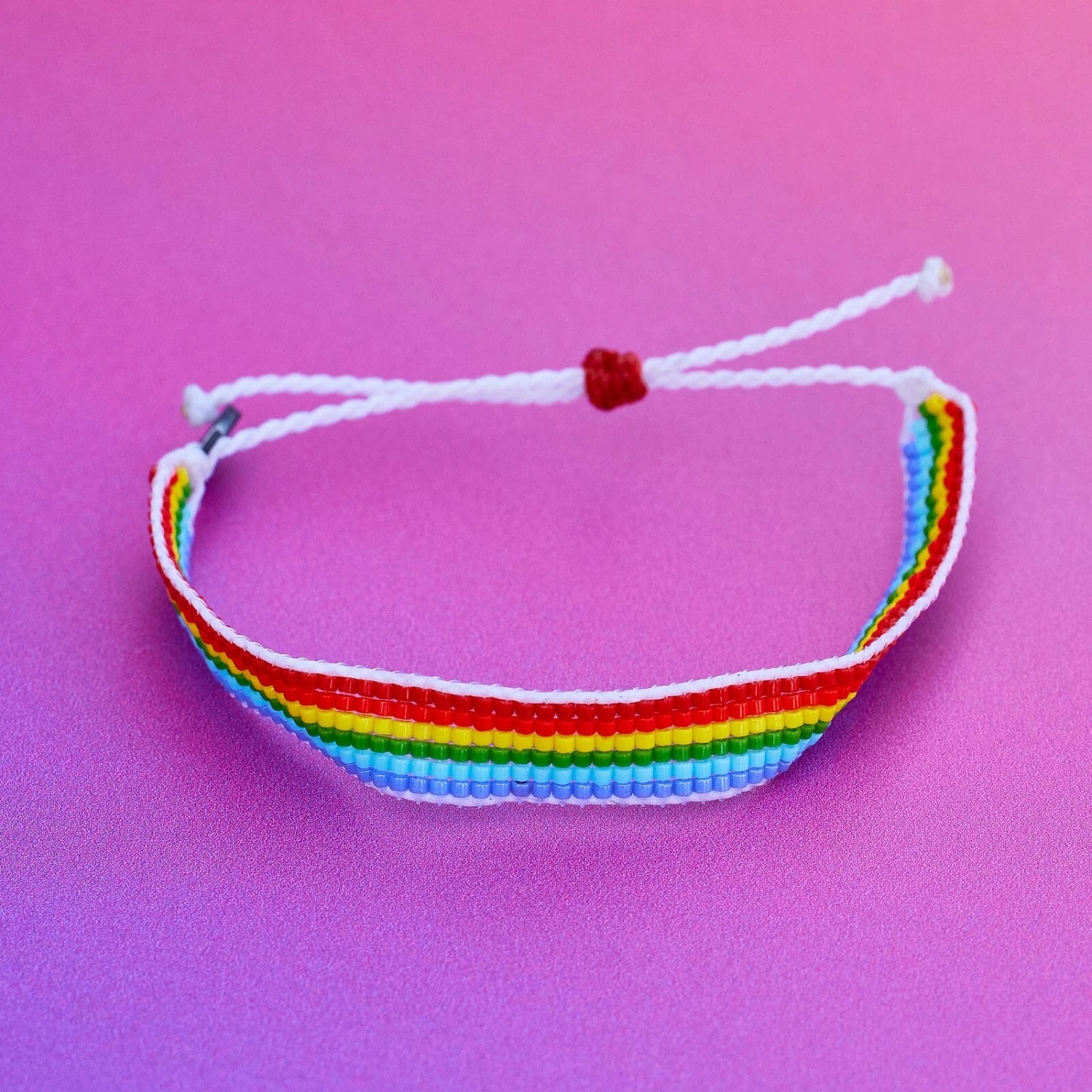 Woven Rainbow Seed Bead Bracelet - Image 6