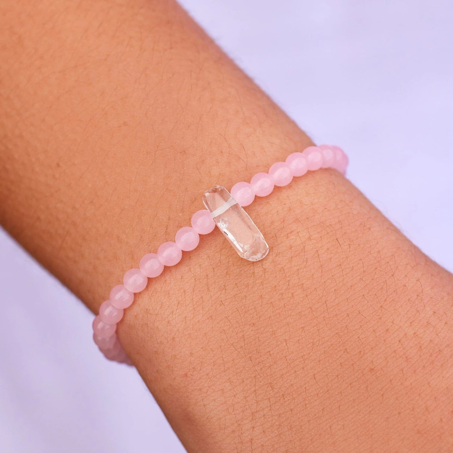Rose Quartz Intention Stretch Bracelet - Image 2