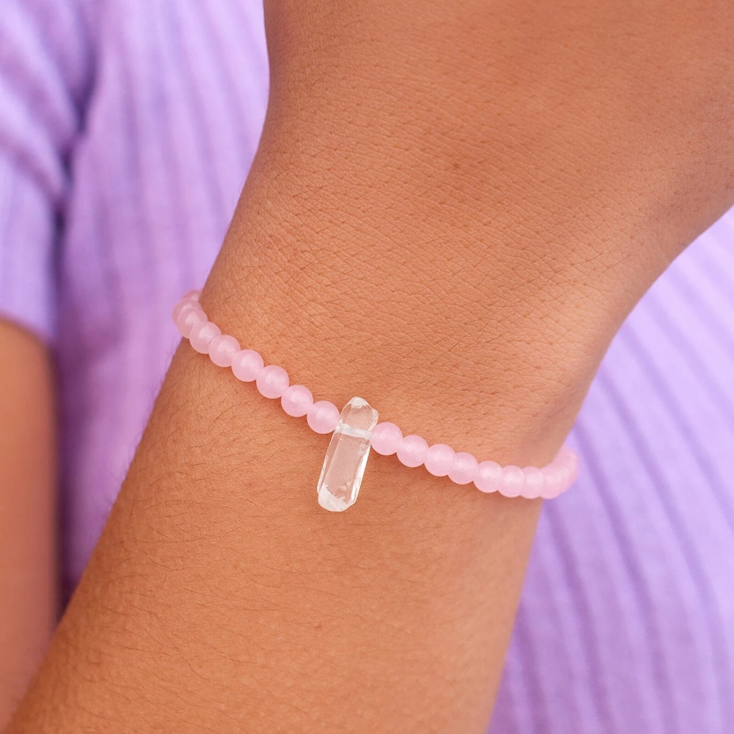 Rose Quartz Intention Stretch Bracelet - Image 3