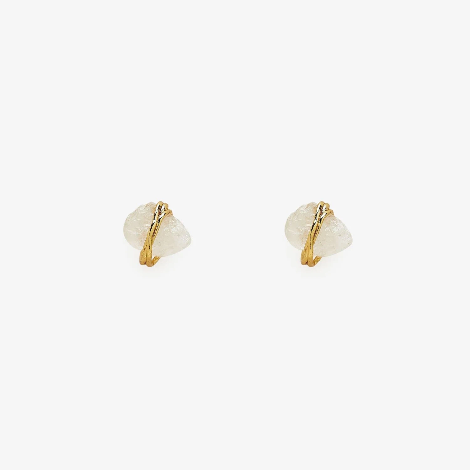 Raw Clear Quartz Stud Earrings