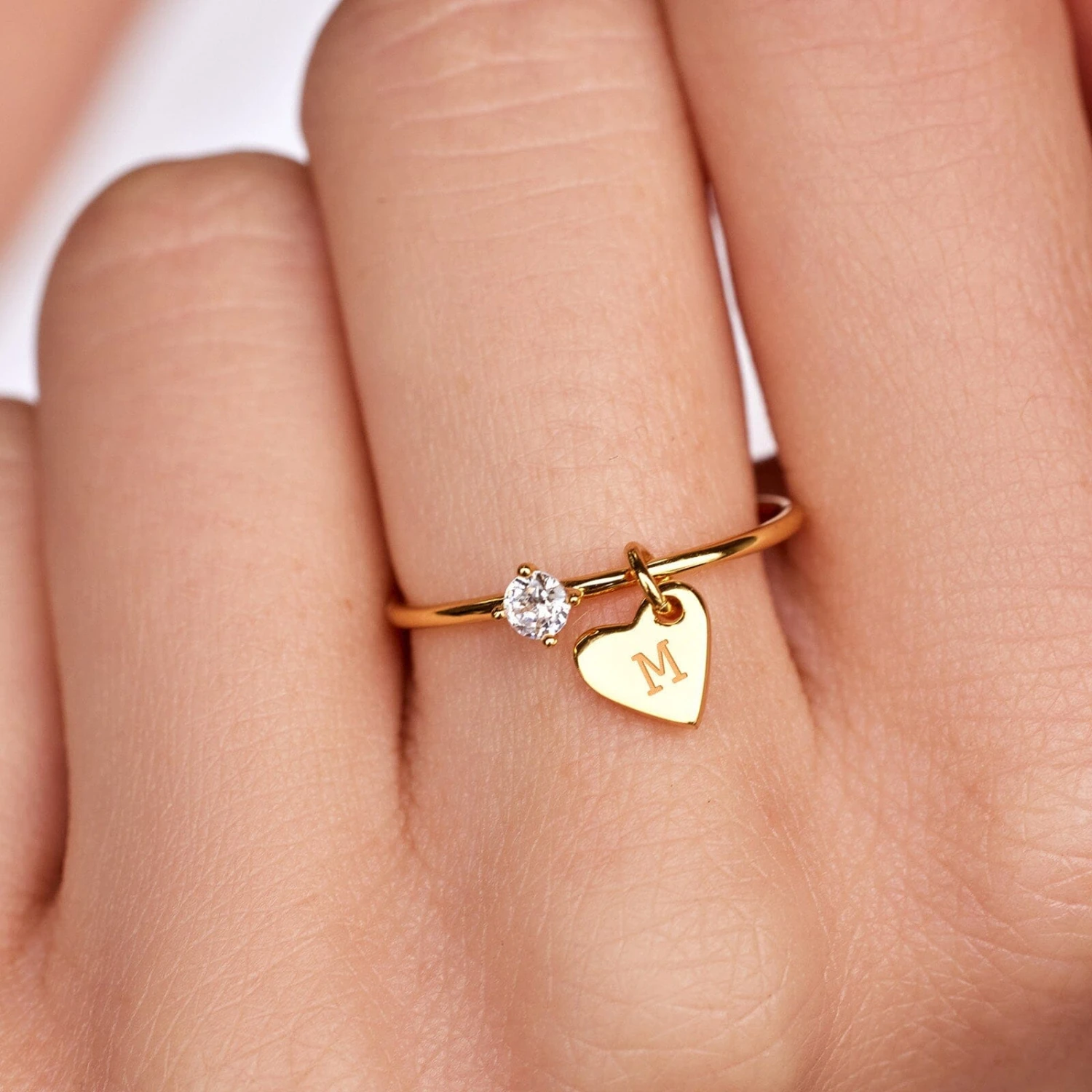 Demi-Fine Engravable Heart Ring - Image 3