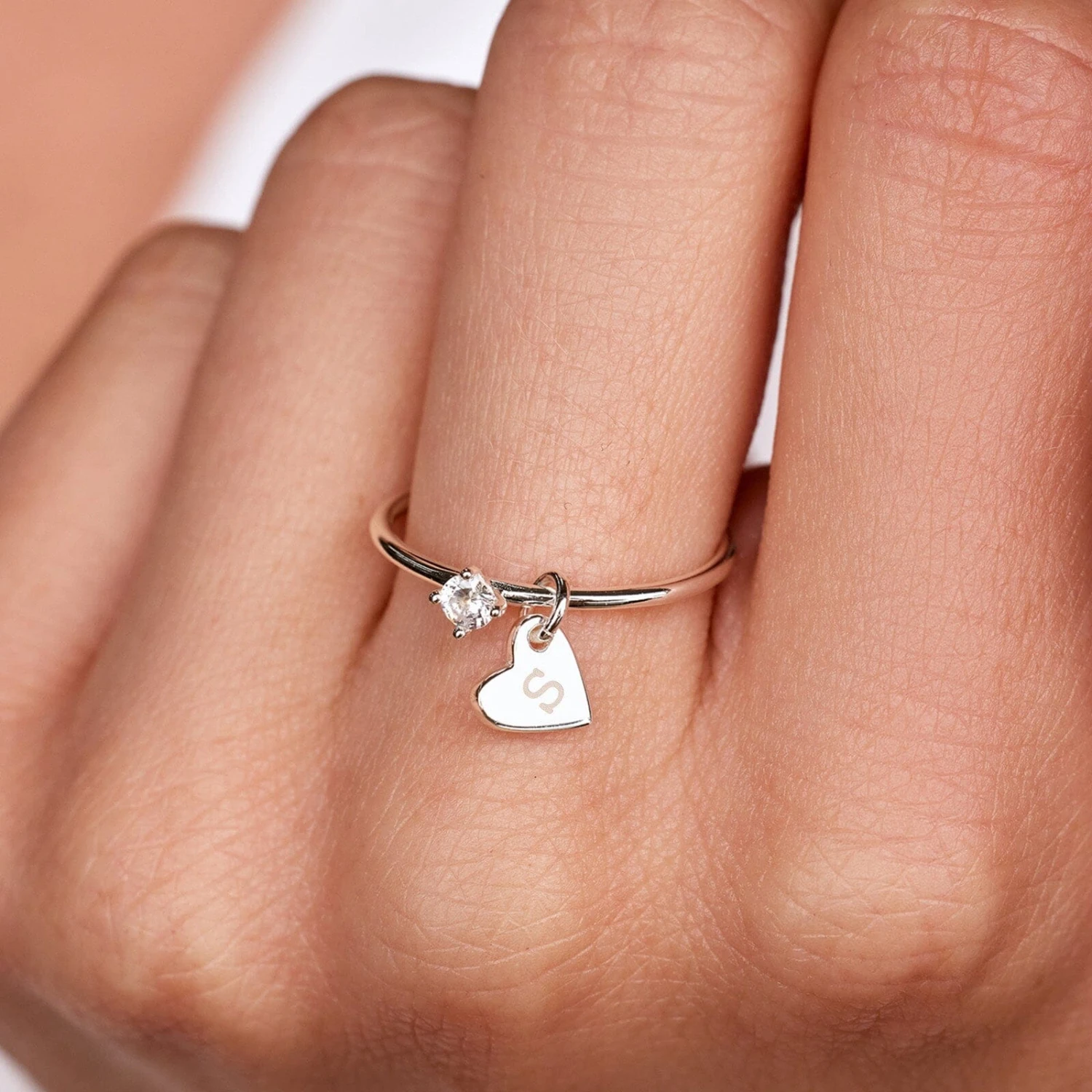 Demi-Fine Engravable Heart Ring - Image 4