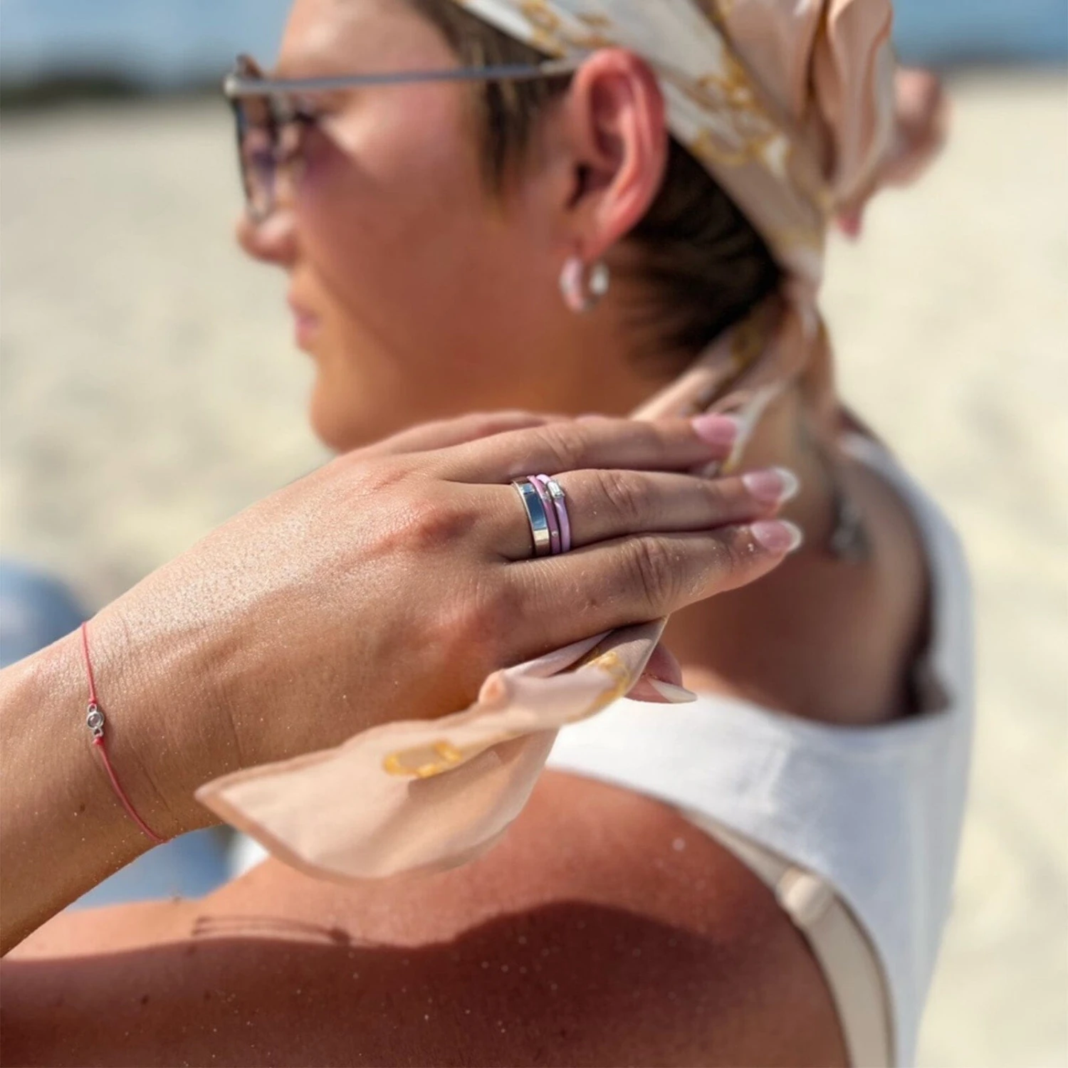 Boarding For Breast Cancer Thread Chain Slider Bracelet - Image 11