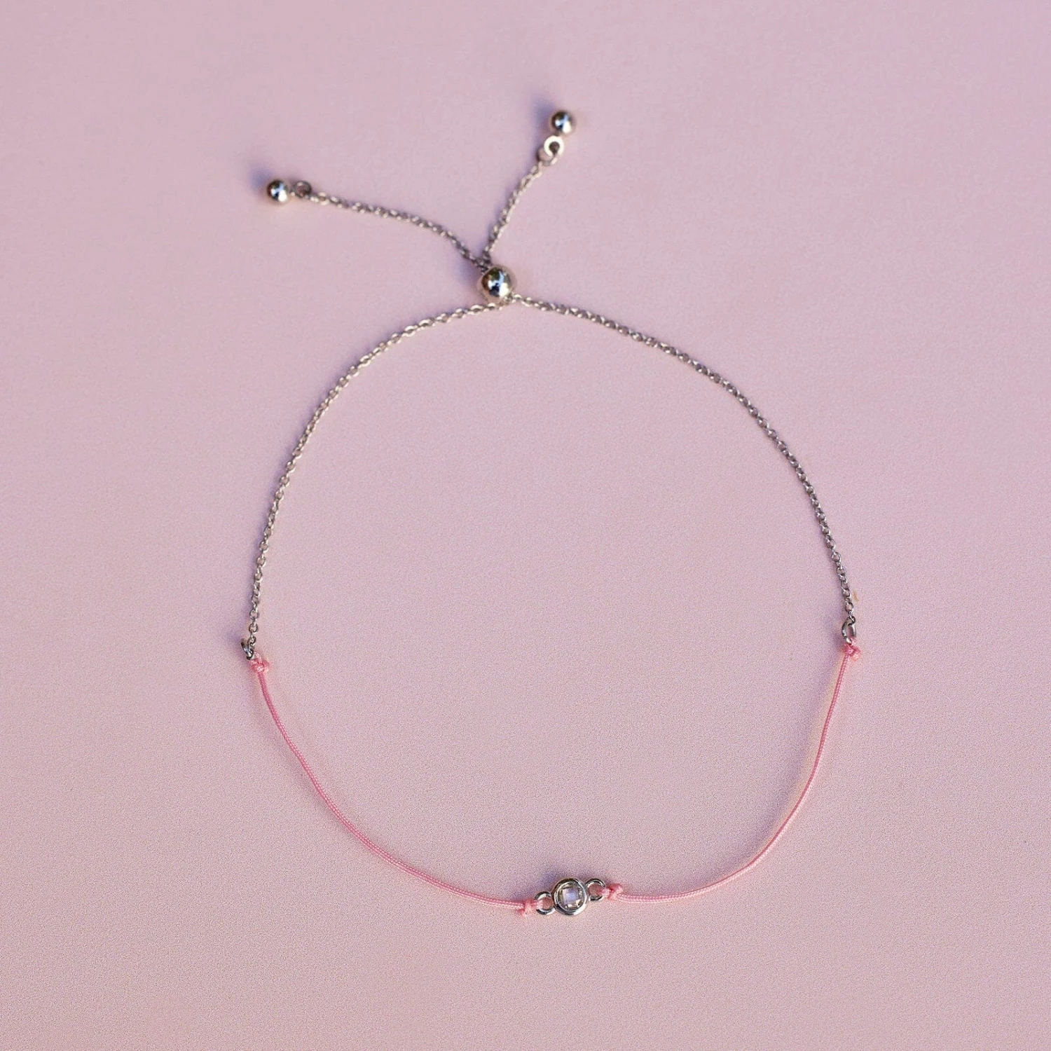 Boarding For Breast Cancer Thread Chain Slider Bracelet - Image 2