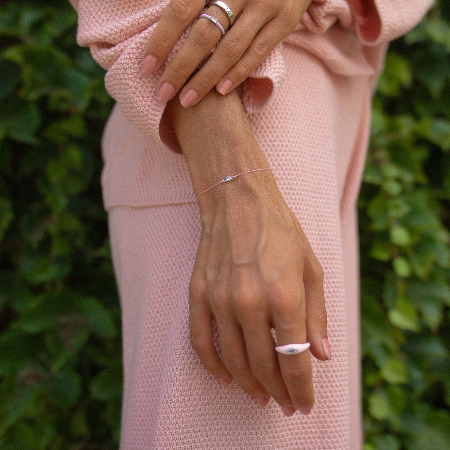 Boarding For Breast Cancer Thread Chain Slider Bracelet - Image 5