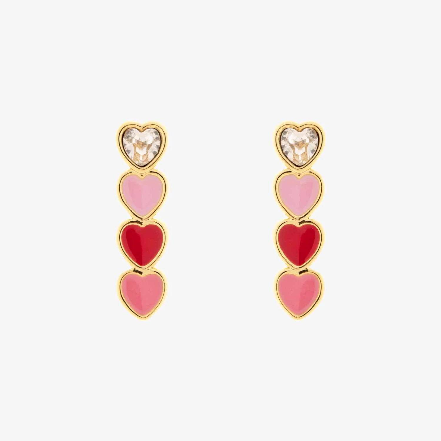Smitten Enamel Heart Drop Earrings