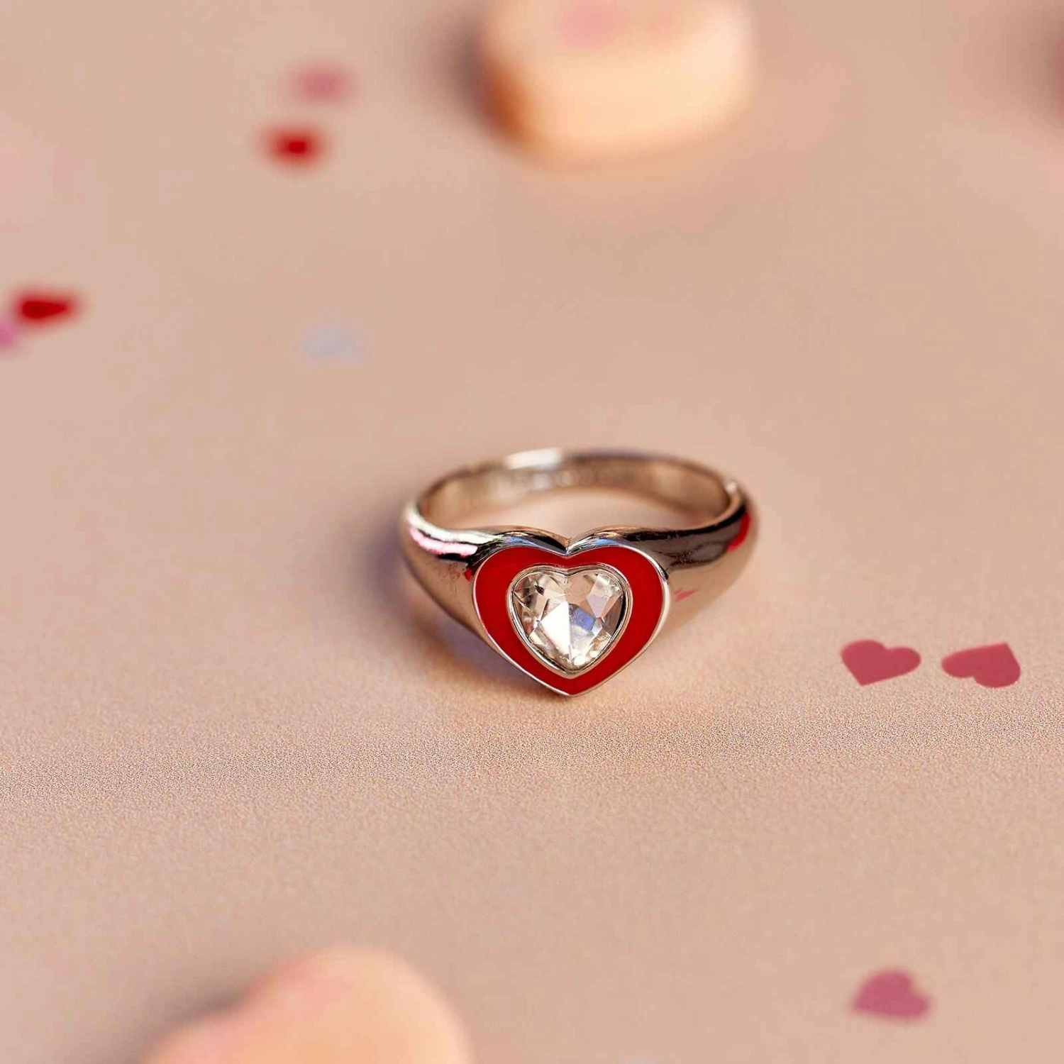 Stone & Enamel Heart Ring - Image 12