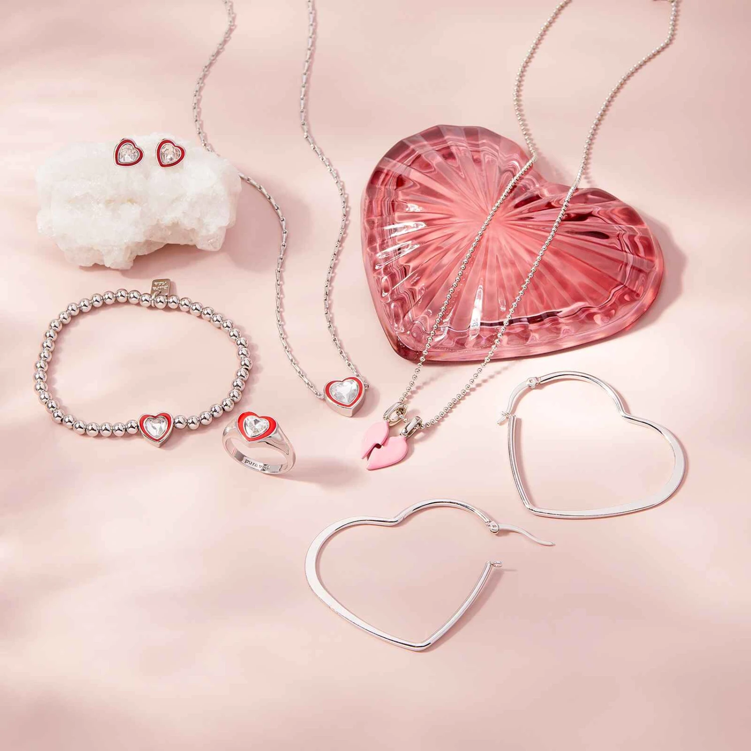 Stone & Enamel Heart Ring - Image 19