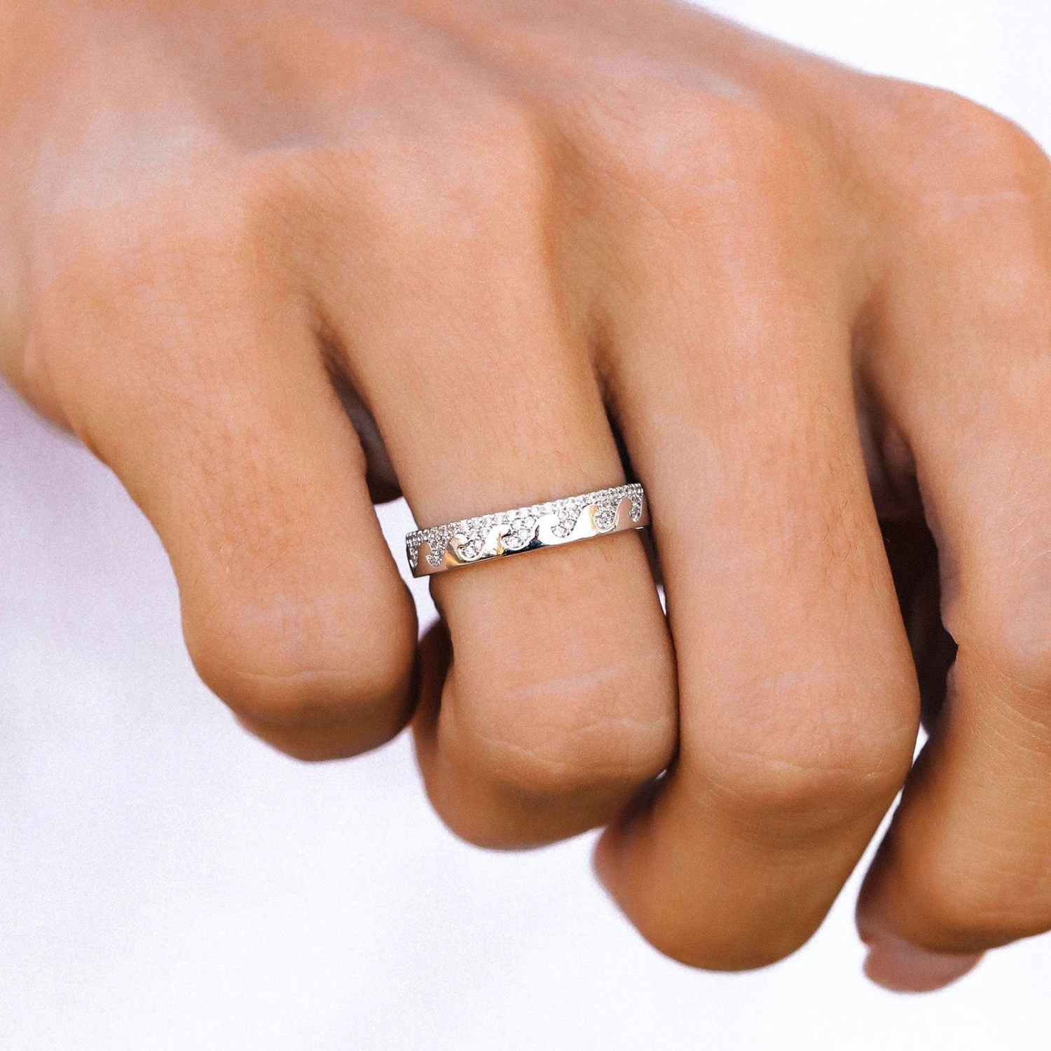 Crystal Wave Earring & Ring Set - Image 3