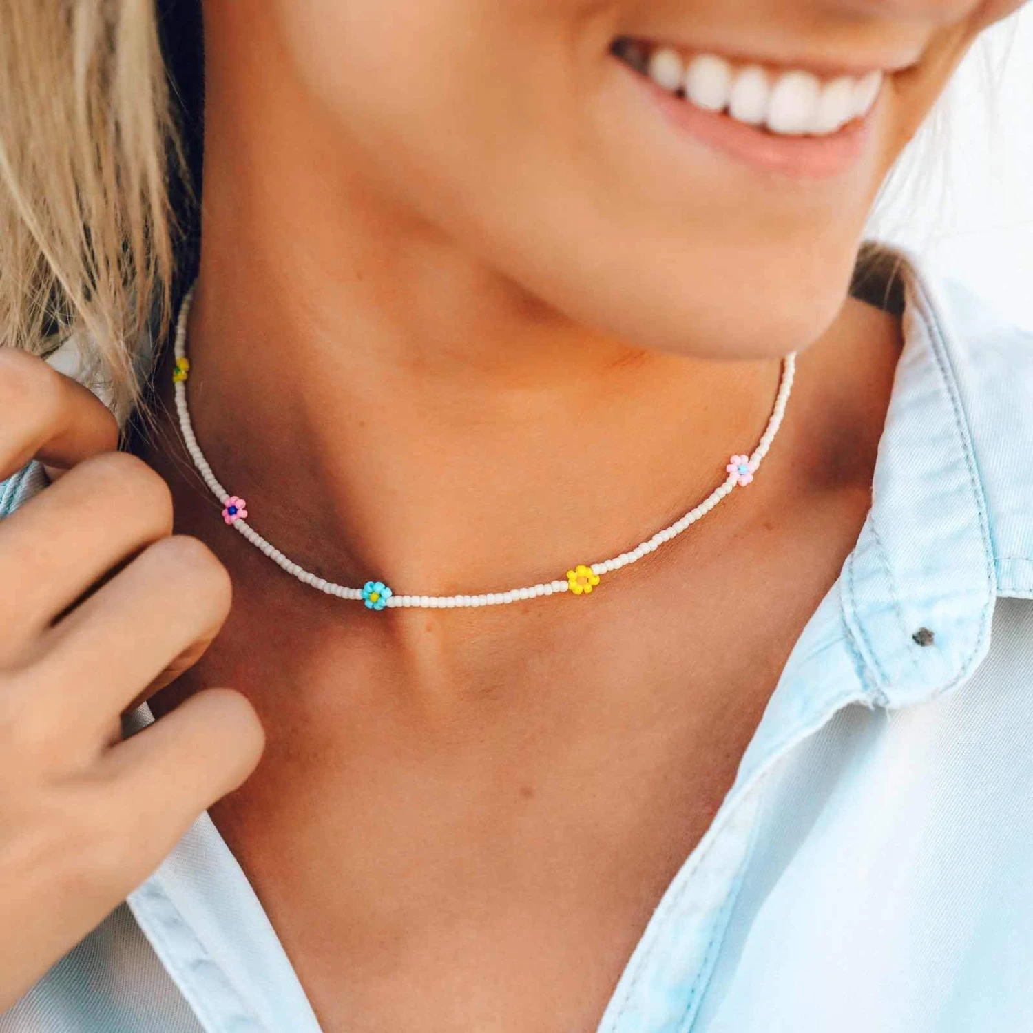 Beaded Flower Choker - Image 2