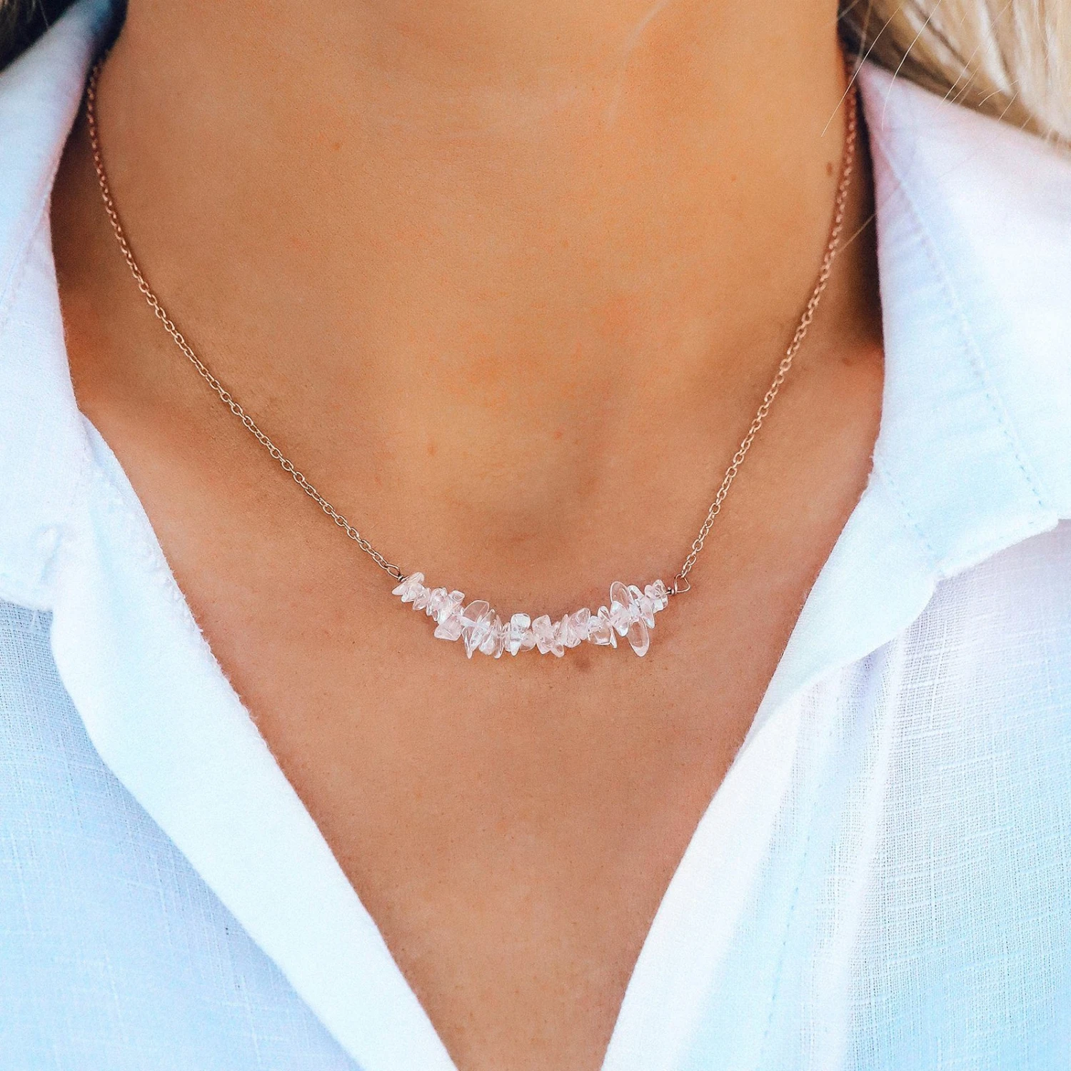 Clear Quartz Chip Choker - Image 5