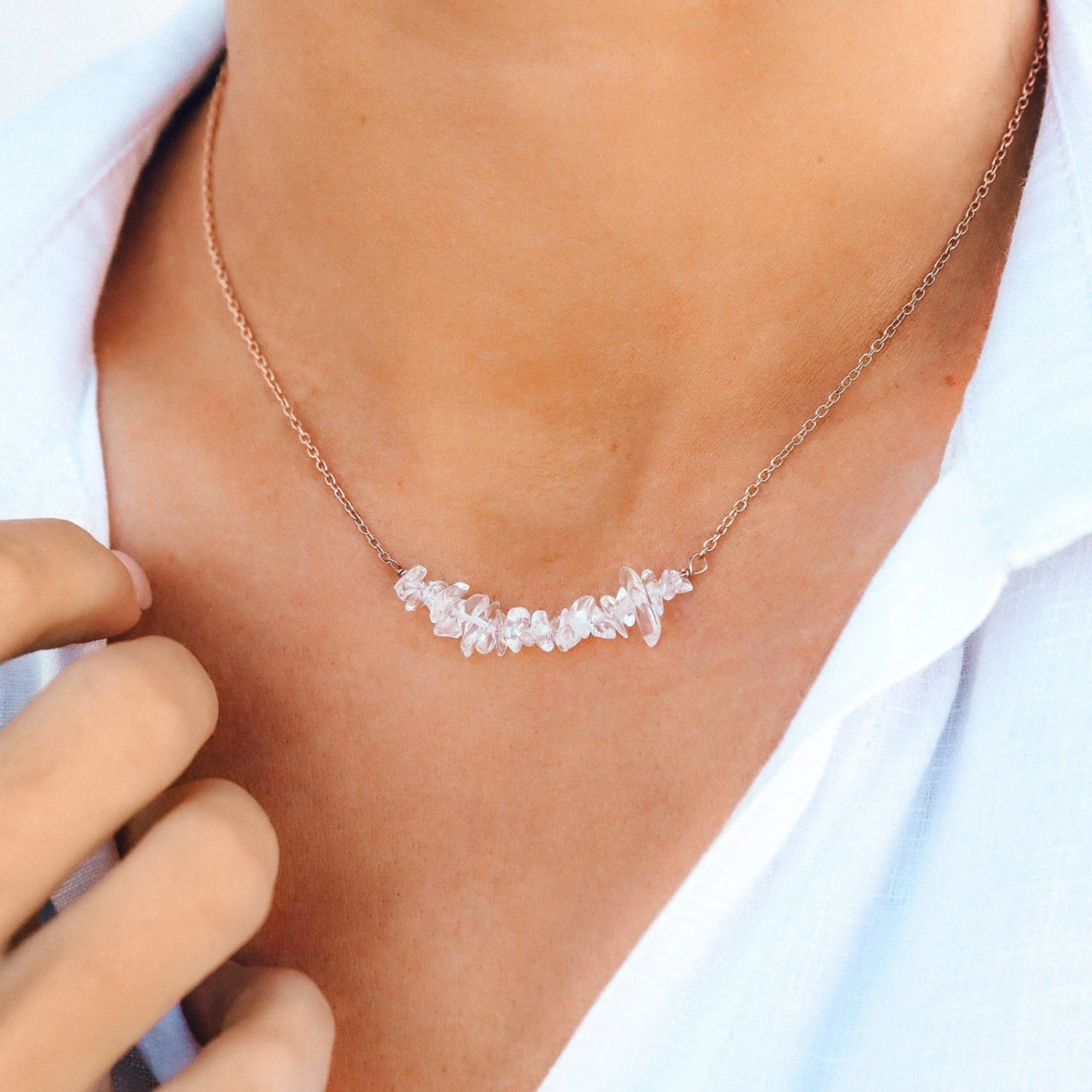 Clear Quartz Chip Choker - Image 4