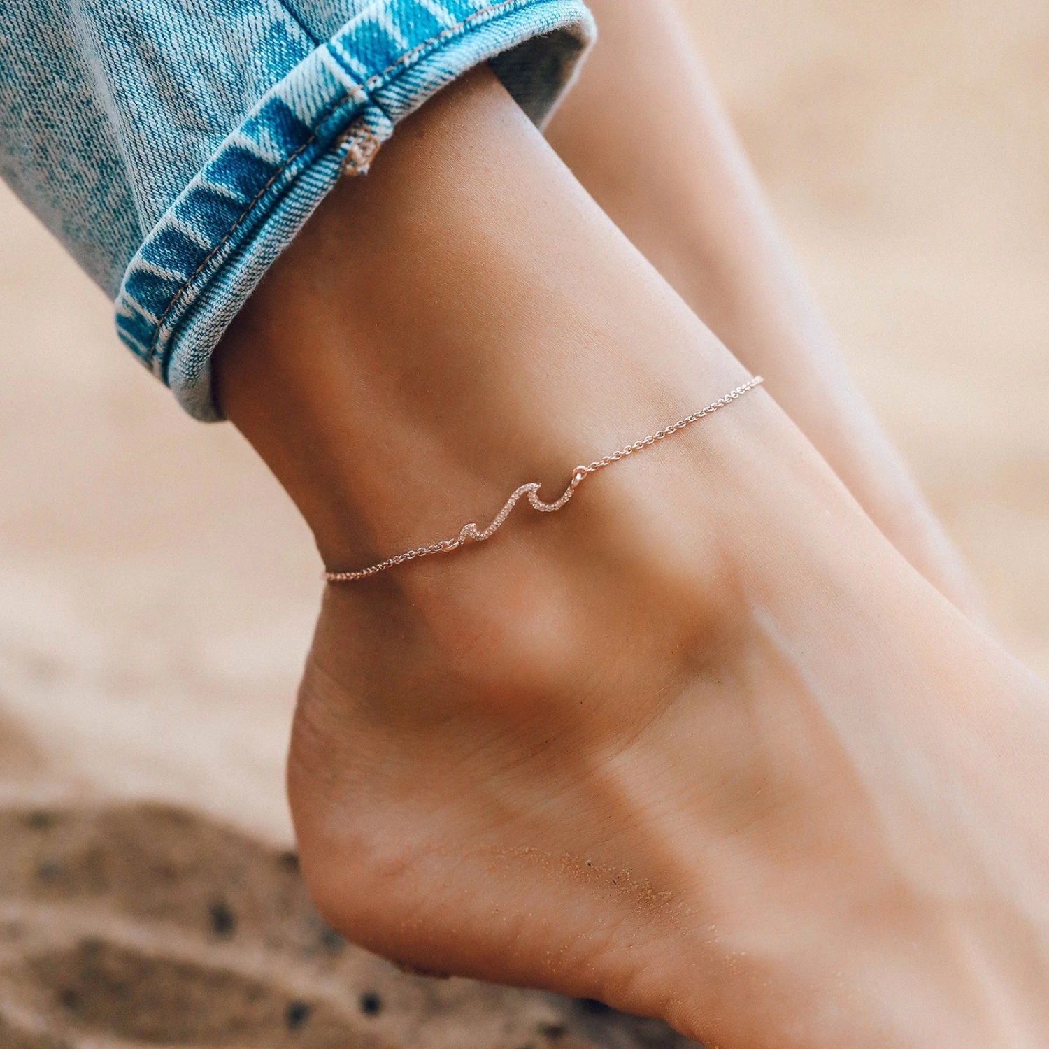 Pave Wave Anklet - Image 6