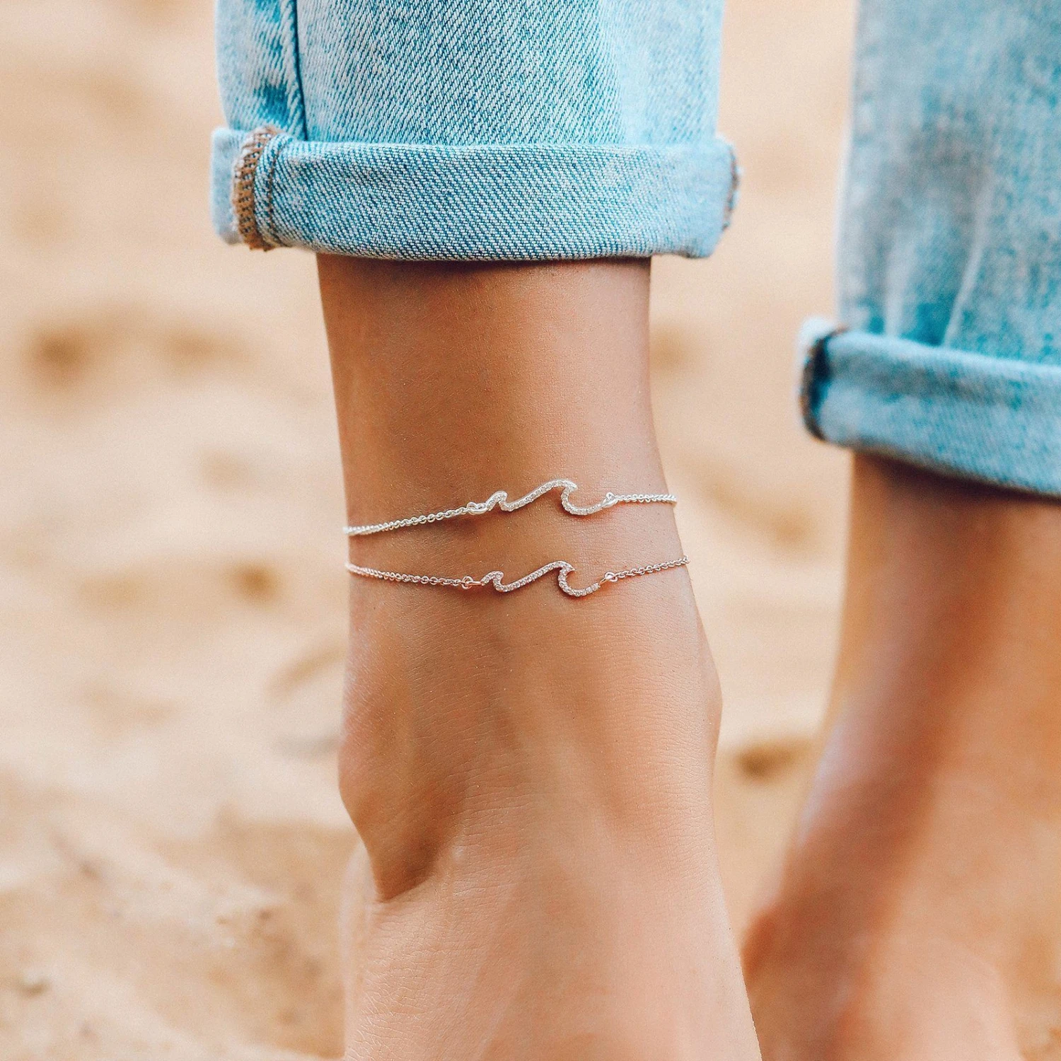 Pave Wave Anklet - Image 7