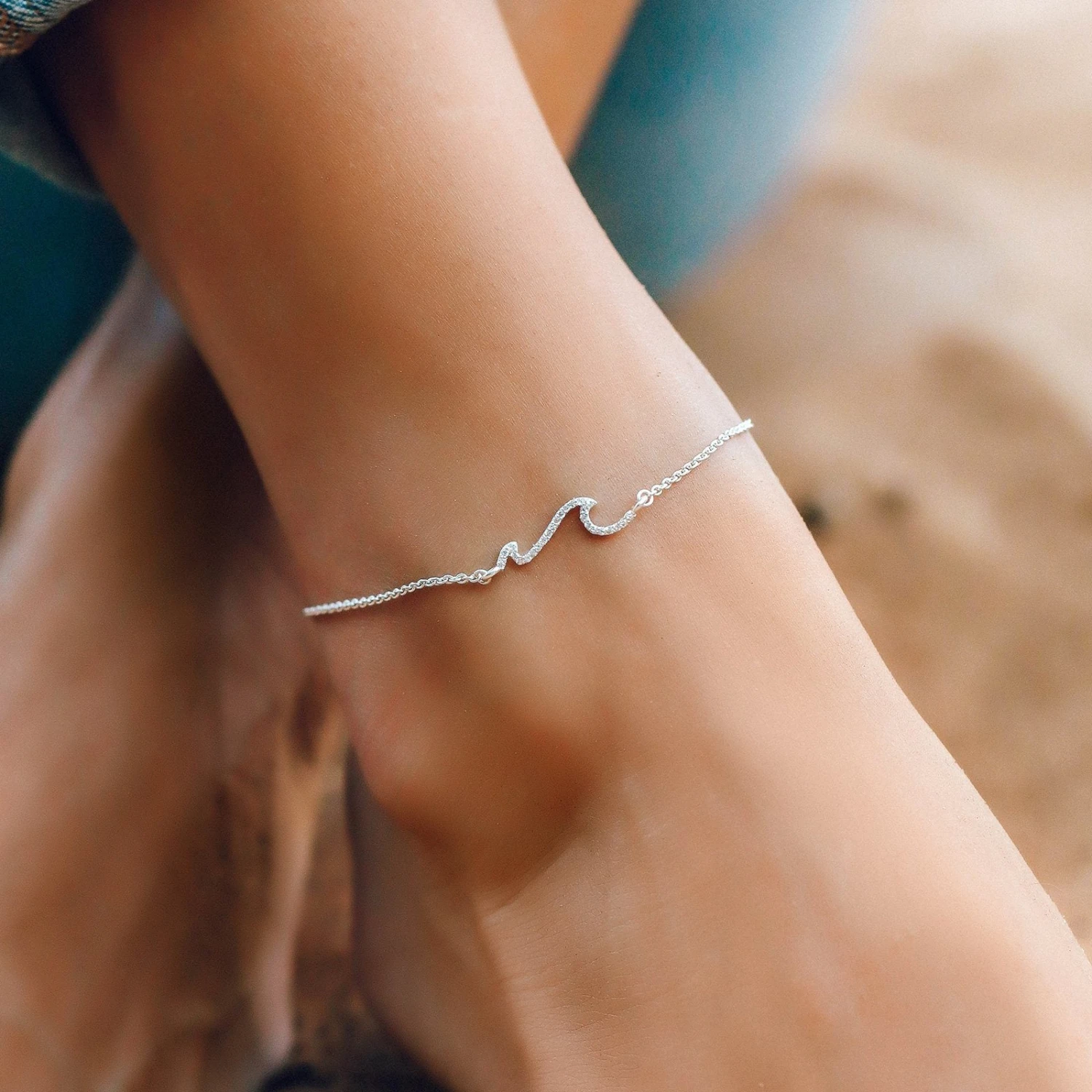 Pave Wave Anklet - Image 3