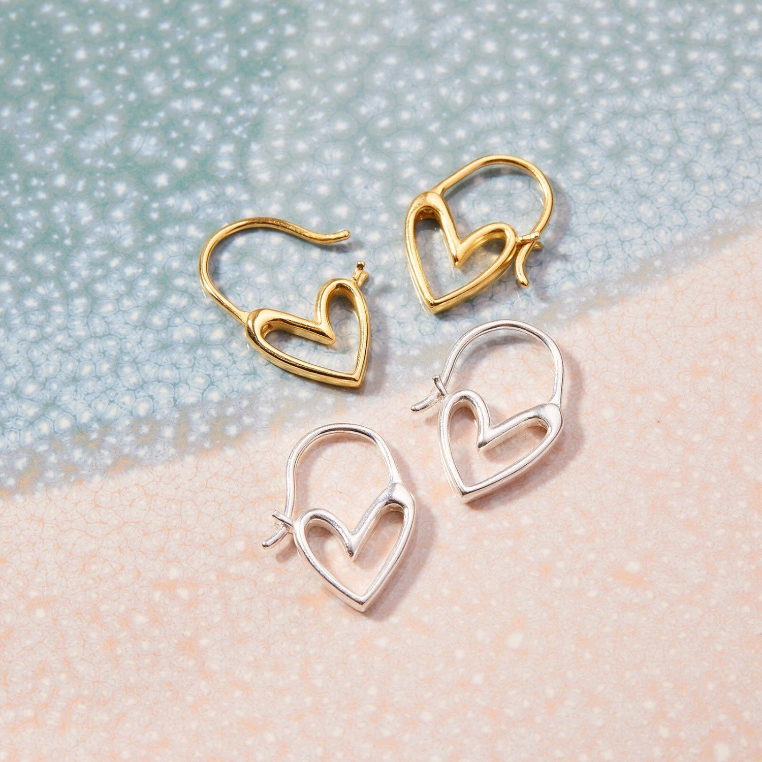 Delicate Heart Hoop Earrings - Image 3