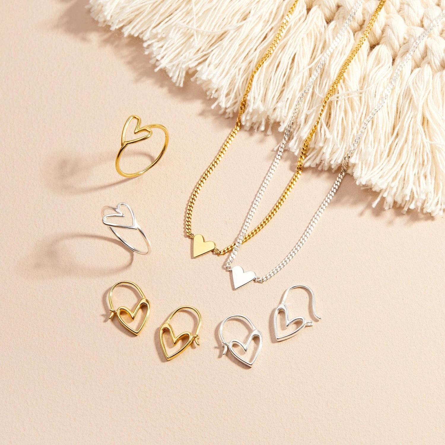 Delicate Heart Hoop Earrings - Image 4