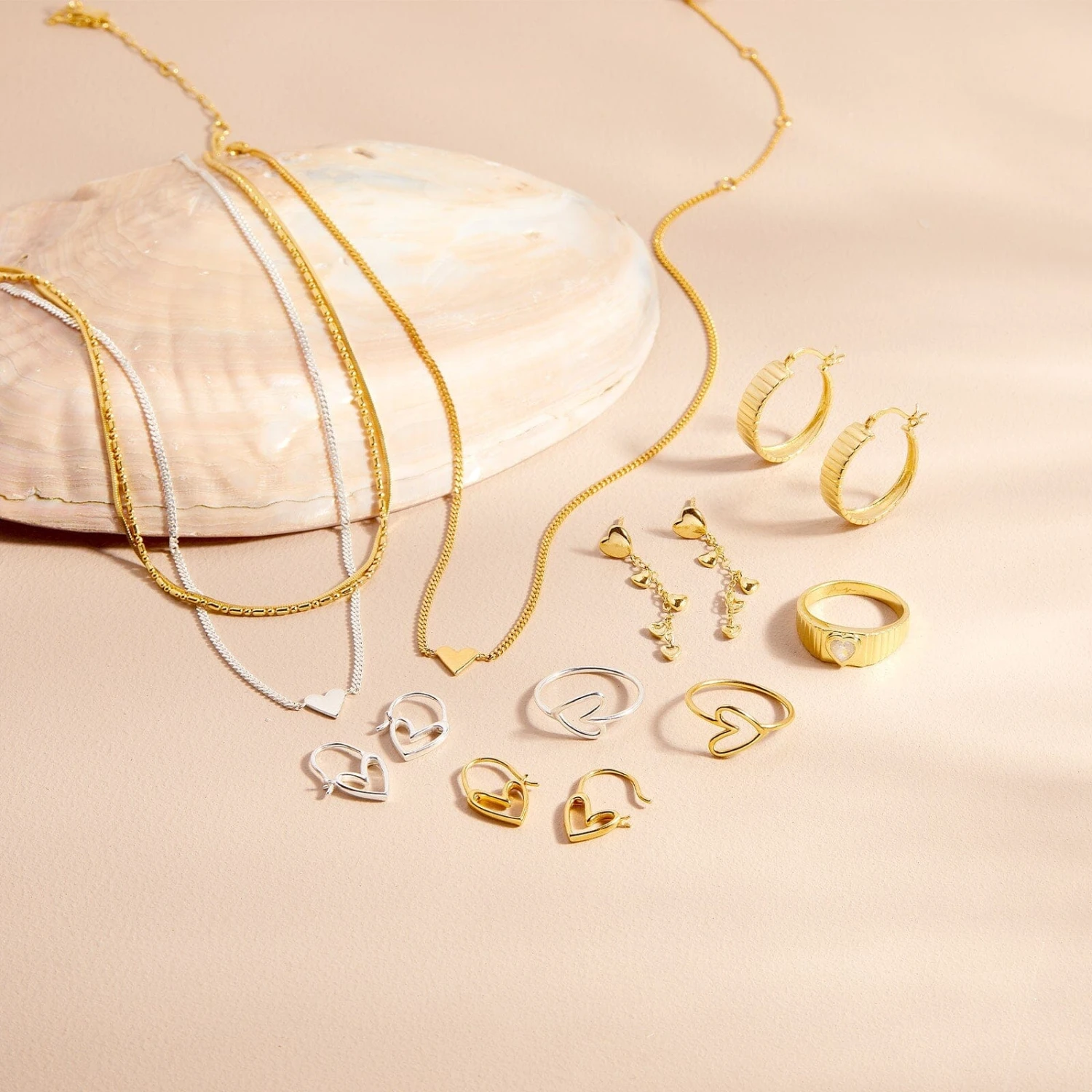 Delicate Heart Hoop Earrings - Image 5