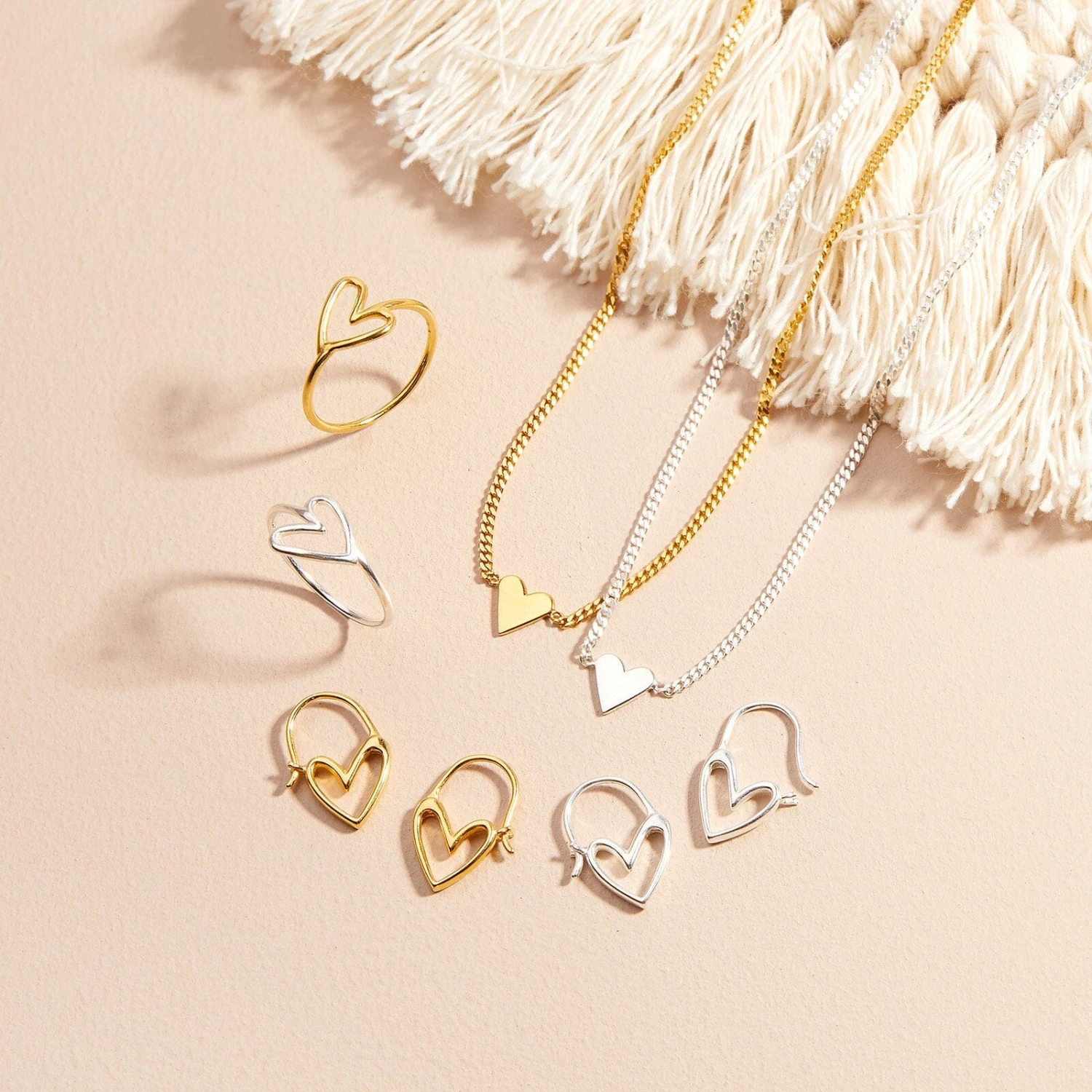 Delicate Heart Hoop Earrings - Image 8