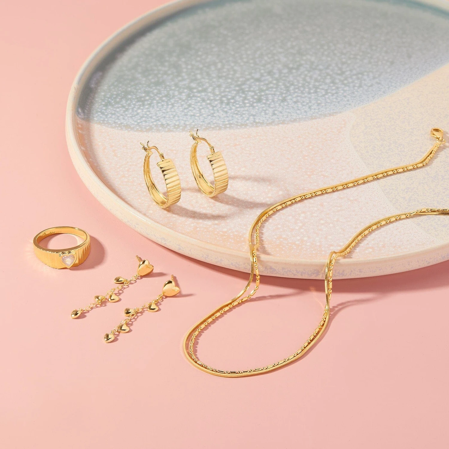 Heart Drop Chain Earrings - Image 6