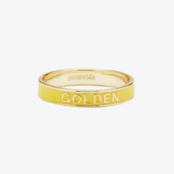 Golden Enamel Word Ring