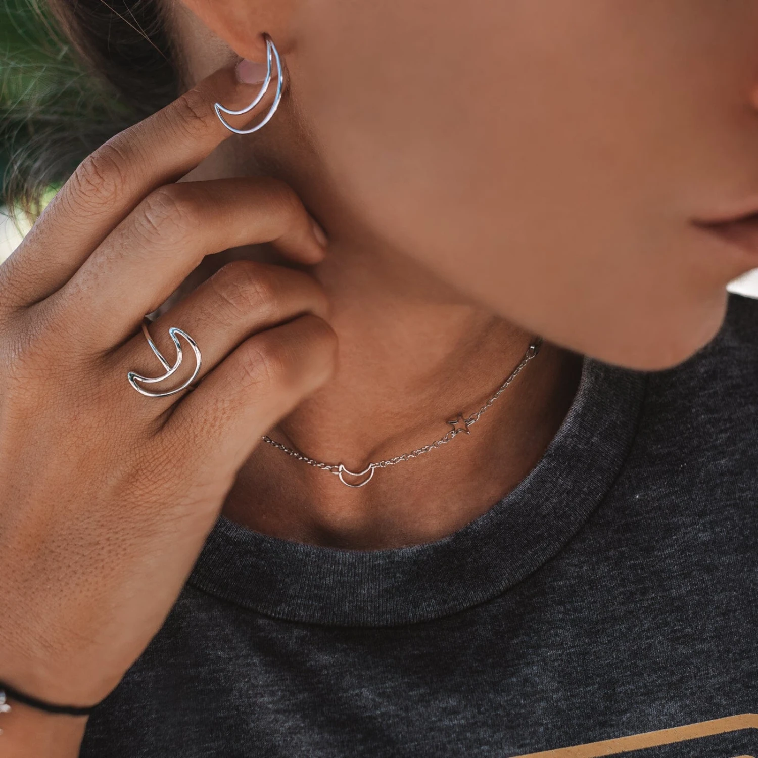 Crescent Hoop Earrings - Image 3