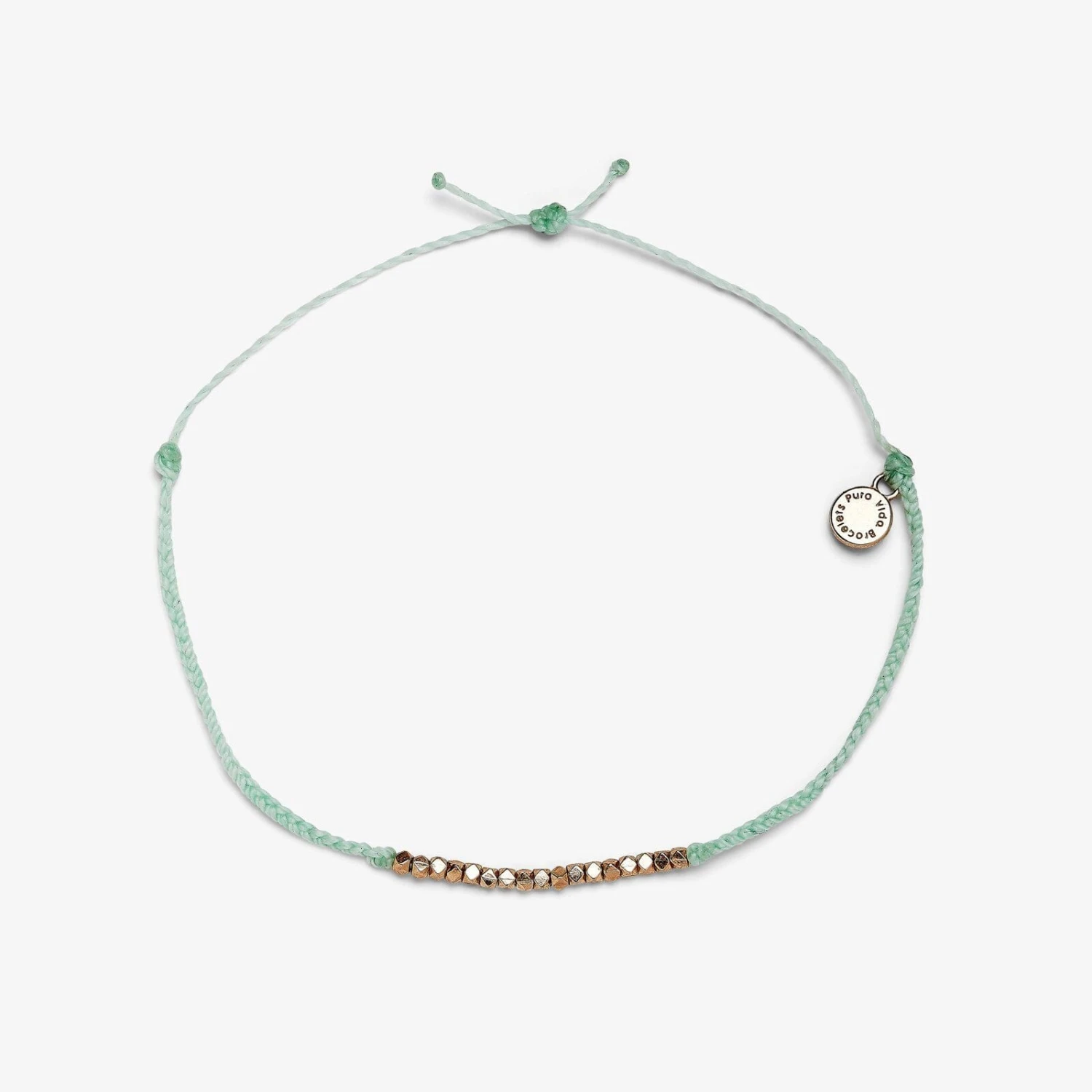 Faceted Metal Bead Anklet - Image 3